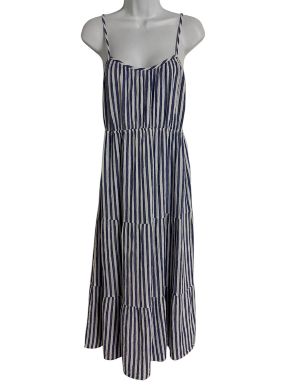 RAILS Striped Navy & White Spaghetti Strap Maxi Dress, Size Medium